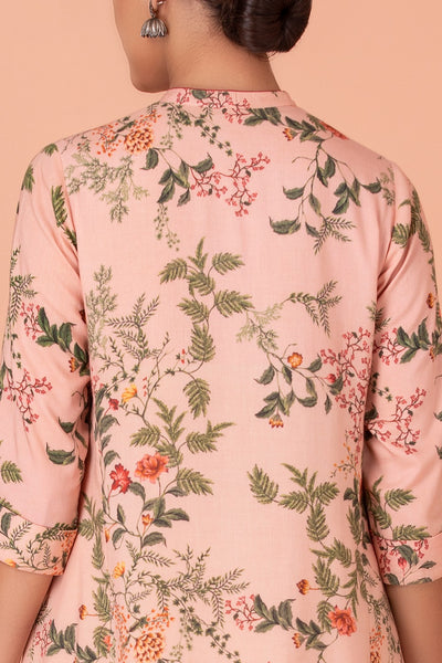 PINK SILK CHANDERI PRINTED TUNIC