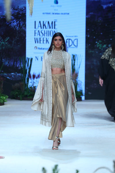 IVORY DUPION EMBROIDERED JACKET (1PC)