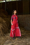 RED CHECKED COTTON JUMPSUIT ( 1PC)