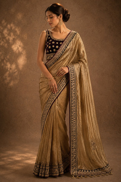 Antique Gold Tissue Saree (2PCS)