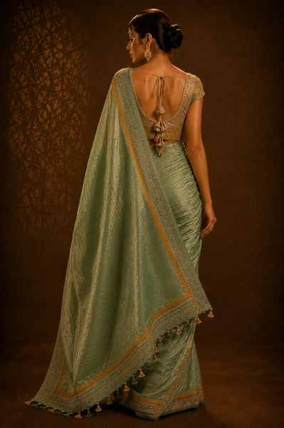 Sage Green Tissue Saree (2PCS)