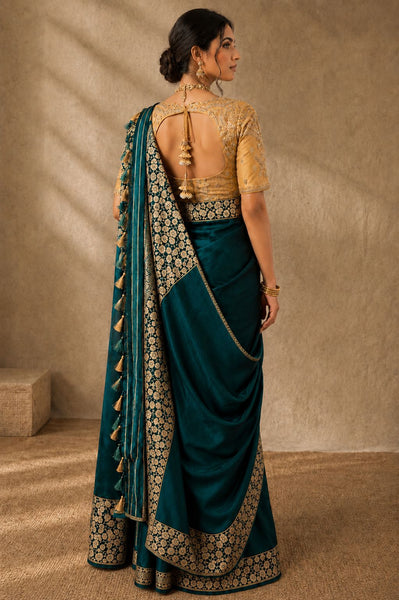Emerald Banarasi Belted Saree (2PCS)