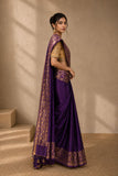 Royal Purple Banarasi Silk Saree (2PCS)