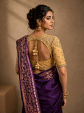 Royal Purple Banarasi Silk Saree (2PCS)