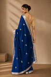 Sapphire Blue Silver Zari Saree (2PCS)