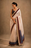 Ivory Heritage Border Saree (2PCS)