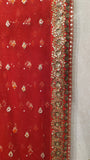 Crimson net embroidered dupatta (SL-03/DUP)