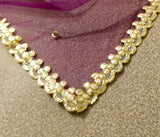 Eggplant net embroidered dupatta (BK-06/DUP)