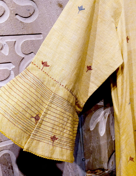 Pista green handloom cotton asymmetric tunic (CL-01/TNC)