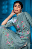 Aqua lotus jaal straight kurta ( MK-15B )
