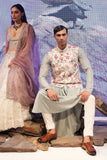 Ivory multicoloured embroidered waist-coat with kurta set ( E-19/TLM-10A)
