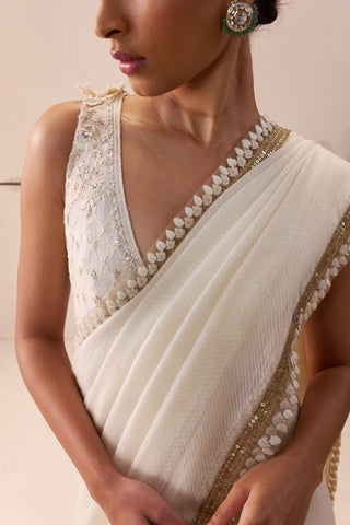 Ivory sari set (E-03/TL-O9)