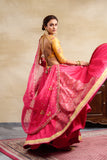 PINK SILK BROCADE LEHENGA SET (FB-29)