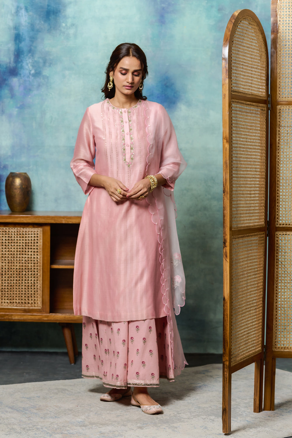 Buy pink plazo kurti set for women in India @ Limeroad