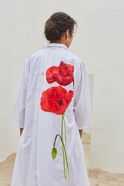 PRINTED WHITE COTTON JACKET (BFW-19)