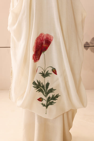 Printed ivory phiran + attached hood (E-01/TL-24)