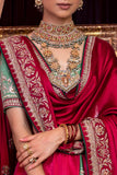 Atisha-W ruby silk mashru embroidered lehenga set ( FB-01 )