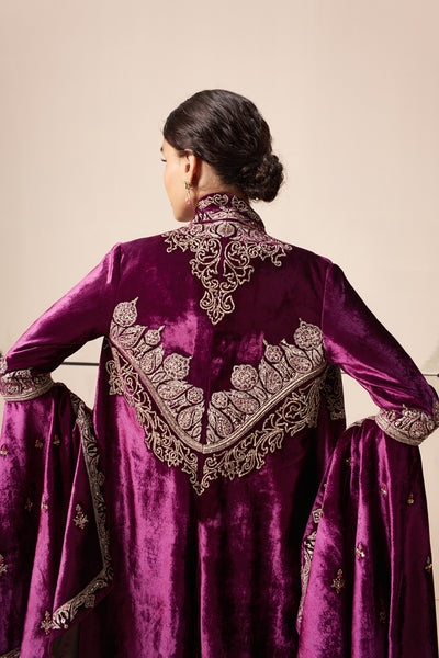 Purple silk velvet jacket  (E-31/TL-124)