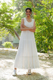 IVORY COTTON EMBROIDERED DRESS & SLIP (WH-03)