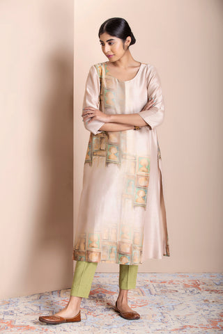 Toosh mughal jaali printed tunic ( MK-05B )