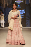 Old rose & Ivory khadi peacock motif embroidered lehenga set ( SA-04 )