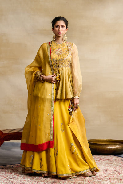 YELLOW COW WEAVED SKIRT SET ( FB-20)
