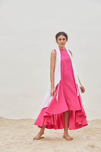 FUCHSIA LINEN DRESS (BFW-07A)