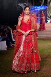 Red double layered embroidered lehenga set (FB-03, FB-05)