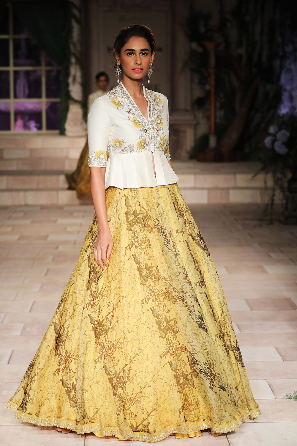 Embroidered Peplum Blouse And Circular Skirt JP-29 – Anju Modi