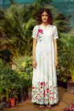 Ivory Rosemary Printed & Embroidered Tiered Dress (HB-01A)