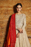 Red And Orange Bandhani Embroidered Dupatta ( L-14A/DUP )