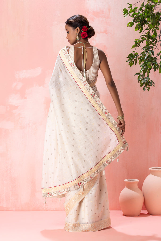 Buy Sea Green Handloom Chanderi Silk And Cotton Saree With Zari Work KALKI  Fashion India
