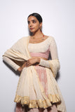 Old rose & Ivory khadi peacock motif embroidered lehenga set ( SA-04 )