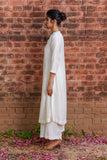 IVORY SILK CHANDERI EMBROIDERED KURTA & PALAZZO (WH-01)