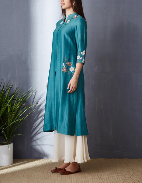 Stunning Light Teal A-Line Tunic Set ( BGH-03A )