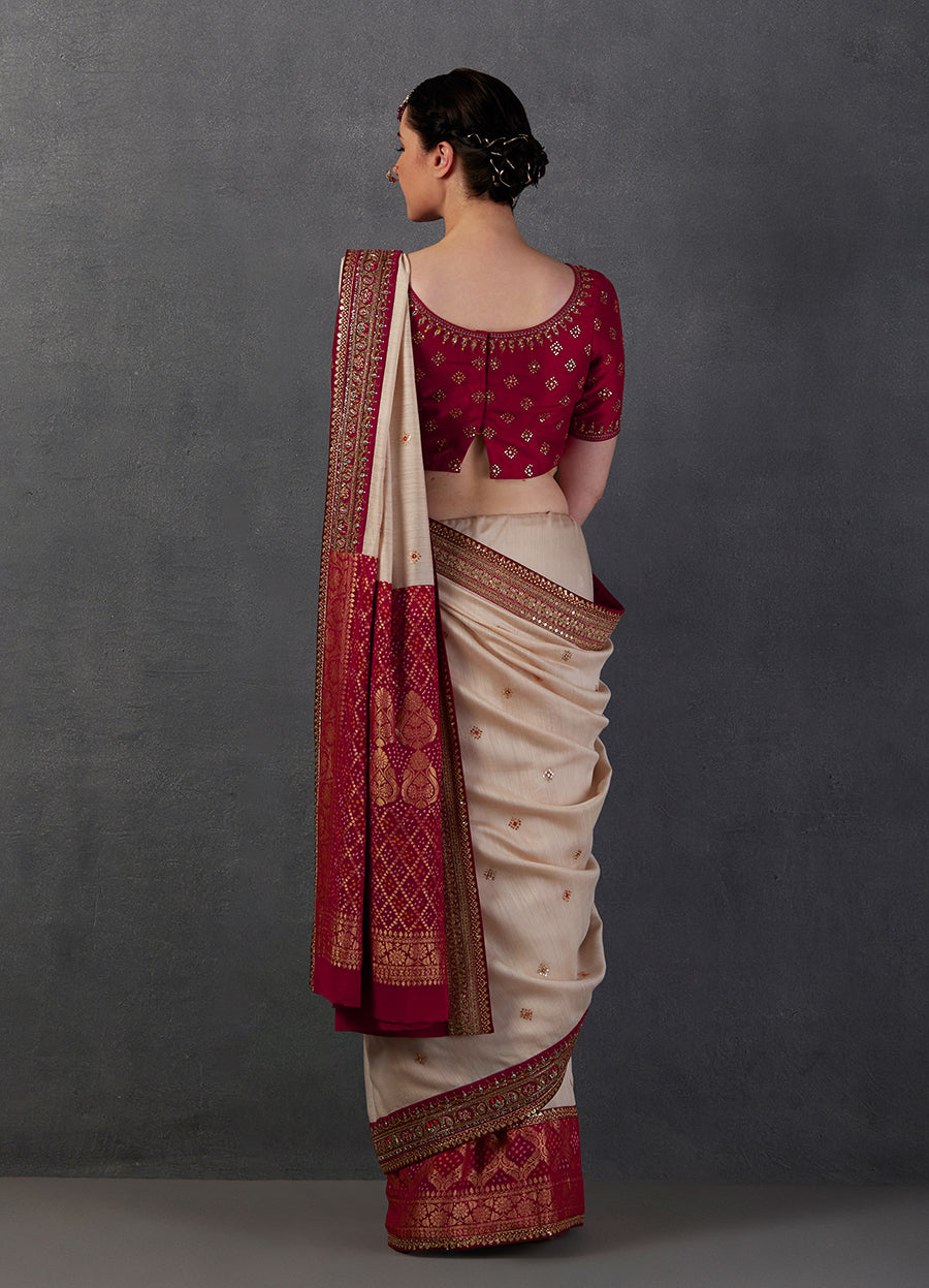 Maroon Georgette Pant Saree Set – SeemaThukral