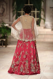 Embroidered Dress  In  Tussar And Cape In Net