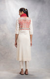 Ivory Cheese Cotton Embroidered & Floral Kalash printed Straight Kurta ( LW-07 )