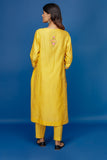 EMBROIDERED KURTA WITH FRONT PLACKET & STRAIGHT PANT. YELLOW (BNS-05A)