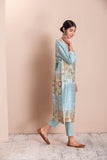 Aqua mughal jaali printed kurta ( MK-05 )