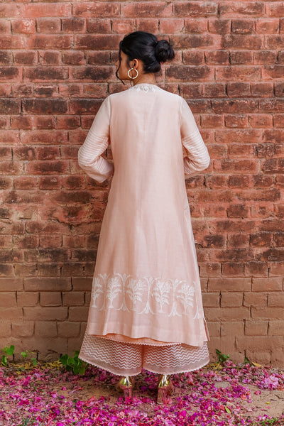 PINK SILK CHANDERI EMBROIDERED JACKET & PALAZZO (WH-05)