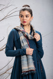 GREY STOLE WITH COBALT BLUE AND RED STRIPES DETAILING (STL-05)