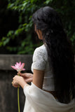 Beautiful ivory gota embellished lehenga with matching embroidered blouse & Dupatta ( LS-18B)