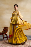YELLOW COW WEAVED SKIRT SET ( FB-20)