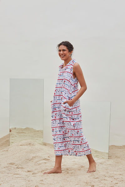 PRINTED WHITE COTTON JACKET (BFW-19)