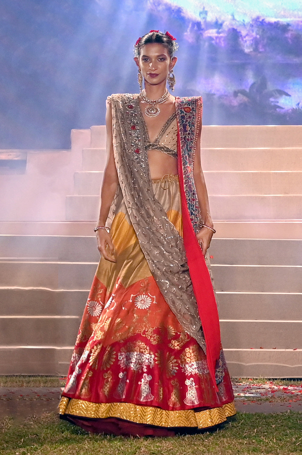 Multi Print Lehenga | ladlee.com