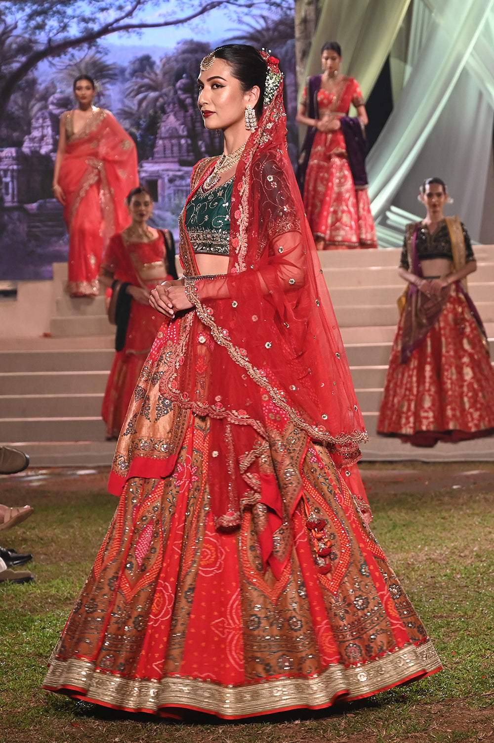 Green And Red color heavy designer lehenga choli – Joshindia
