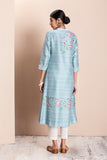 Aqua lotus jaal straight kurta ( MK-15B )