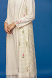 EMBROIDERED KURTA WITH FRONT PLACKET & FLARED PALAZZO. IVORY (BNS-05A)