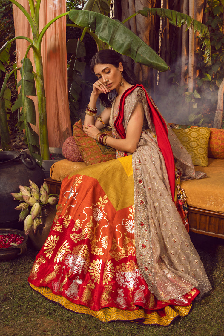 Mustard Color Party Wear Designer Leghenga Choli :: ANOKHI FASHION